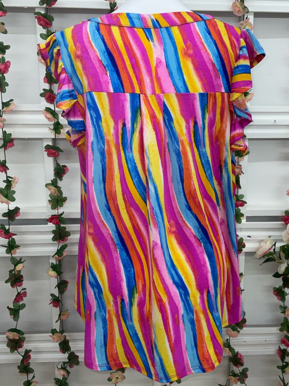 Dear Scarlett Rainbow Stripe Blouse - Picture 4 of 4